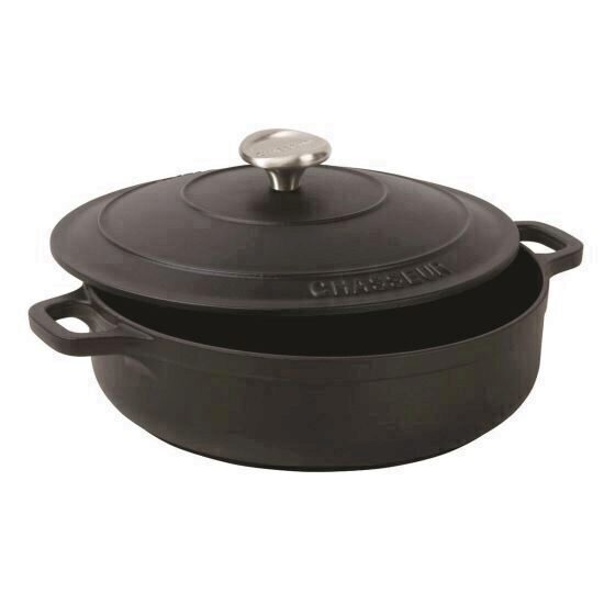 Cratita Chasseur rotunda cu capac negru