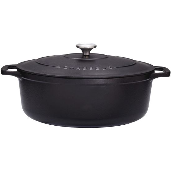 Cratita Chasseur ovala cu capac negru