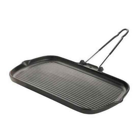 Grill Chasseur Din Fonta Dreptunghilar Cu Maner 37x22 cm