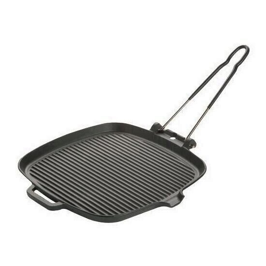 Grill Chasseur Din Fonta Patrat Cu Maner 25.5x25.5 cm