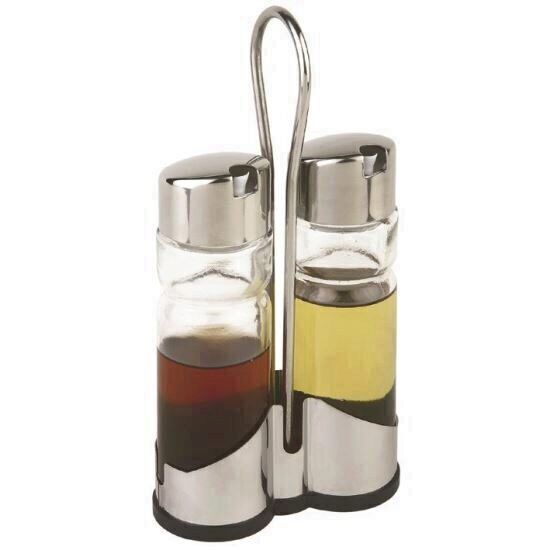 Oliviere Luxus inox din 2 piese ulei și oțet 