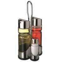 Oliviere Luxus inox 4 piese sare+piper+ulei+oțet 