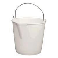 Galeata HDPE Alba cu Maner din Otel Inoxidabil 13 L