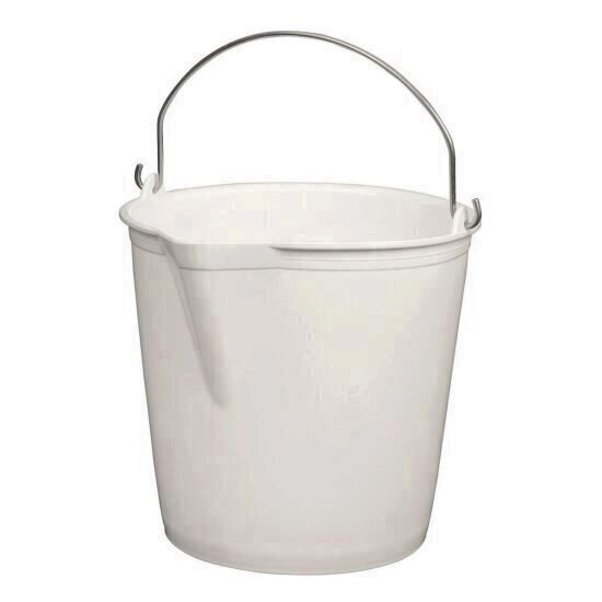 Galeata HDPE Alba cu Maner din Otel Inoxidabil 13 L