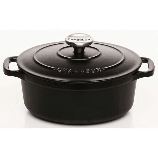 Cratita Chasseur ovala cu capac negru