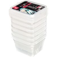 Set de 6 recipiente modulare GN 1/6 din polipropilenă rigidă, cu capace – 1,5 l